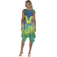 thumbnail image 6 of HELLHERO Summer Sleeveless Dress, Yellow Butterfly Art Print Side Pockets Sleeveless Sundress, With Side Pockets Irregular Hem Asymmetric Hem Midi Dress for Dating, 6 of 8
