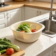 thumbnail image 4 of Square Drain Basket,Hollow Food Grade Plastic Multipurpose Kitchen Colander Tray,Quick Drying Produce Storage Bin For Fruit Vegetable Washing Countertop Serving(Yellow), 4 of 7