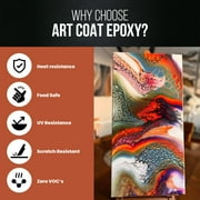 Stone Coat Countertops Art Coat DIY Epoxy Resin Kit - Zero VOCs, Extended Working Time, Food Safe and UV Resistant Resin for Alcohol Ink, Acrylic, Metallic Art Markers and Paint (1 Gallon)