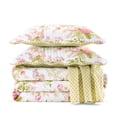 thumbnail image 3 of Waverly Emma’s Garden 4-Piece Quilt Set – King - 100% Cotton with Scalloped Edge & Striped Bed Skirt - Blossom Floral Print, 3 of 5