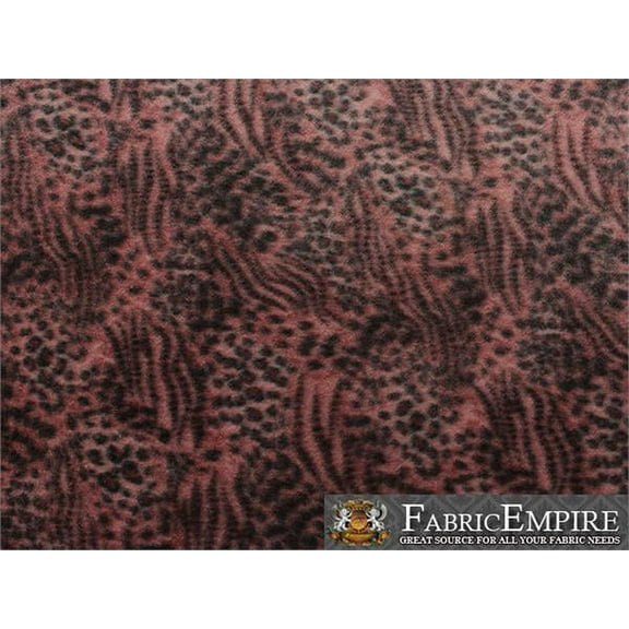 Fleece Fabric Printed ANTI PILL CHEETAH SWIRL PINK