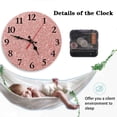 thumbnail image 4 of Round Wall Clock Silent Non-Ticking Battery Operated Clock 10 Inch, Rose Gold Pink Glitter Home Decor for Living Room, Bathroom, Bedroom, Kitchen, Office and School, 4 of 5