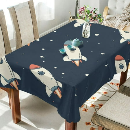 

Yayeee Tablecloths for Rectangular Tables 60 x 108 inch Party Table Cover Rocket Pattern