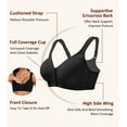 thumbnail image 2 of Exerin Women's Plus Size Front Closure Minimizer Bras Wireless Non Padded Comfort Back Support Bra(44DDD,Black), 2 of 6