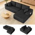 thumbnail image 3 of 108" Boneless Sofa for Living Room, Neche Modern L-Shaped Corduroy Sectional, Modular Cloud Couch with Deep Seating Upholstered Sofa, Oversized,No Assembly, Black, 3 of 13