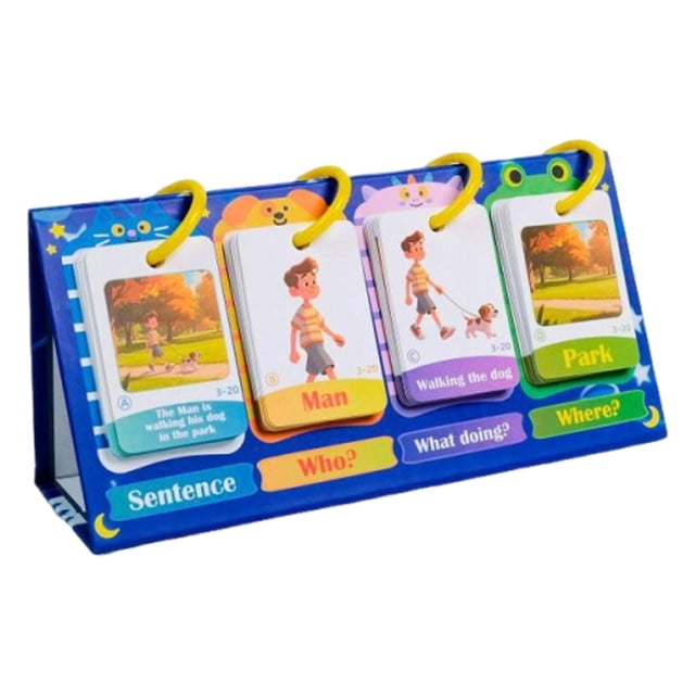 Tarjetas de Construcción de Oraciones para Niños Tarjetas Didácticas Juego Portátil Infantil Herramienta Ligera Papel Adecuado para Uso Escolar