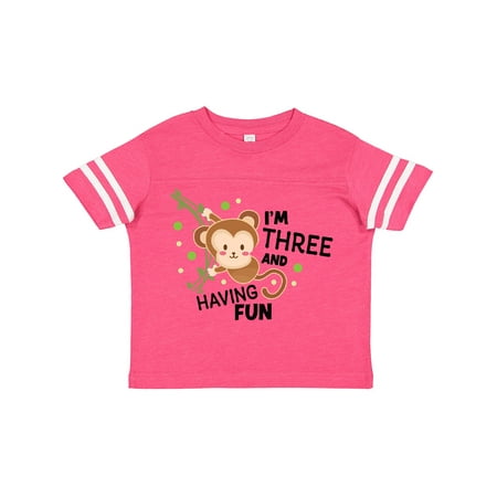 

Inktastic I m Three and Having Fun with Monkey Gift Toddler Boy or Toddler Girl T-Shirt