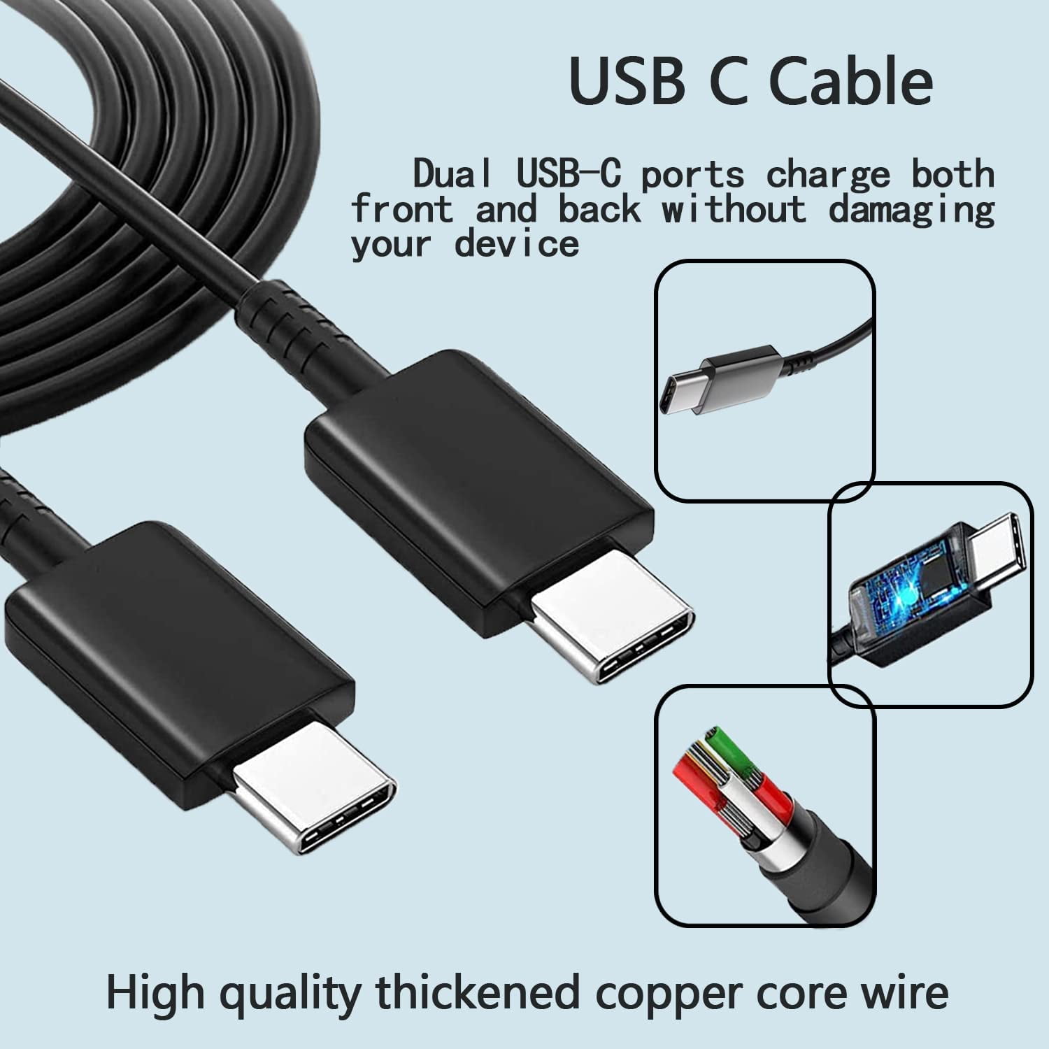 USB C Super Fast Charger for Ulefone Armor 21 Super Fast Charging 45W PD PPS Wall Charger with 3Feet & 6 Feet Cables Included - Black