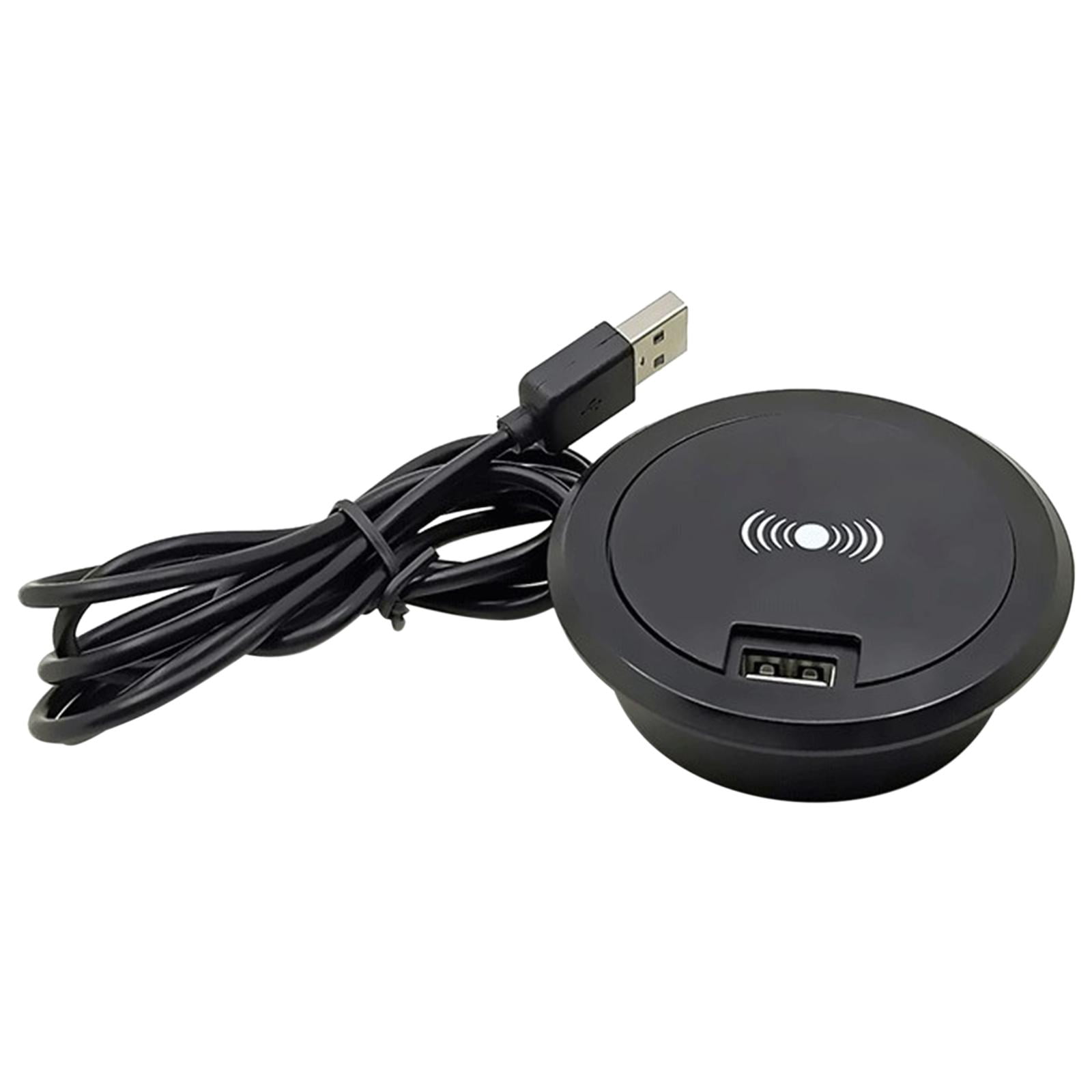 Transemion Embedded Wireless Charger Charging Base Tables Kitchen black Wooden for