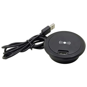 Transemion Embedded Chargeur sans fil Chargeur Tables de base Cuisine noir en bois pour