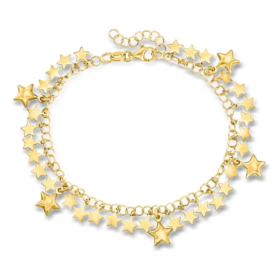 Ross-Simons Italian 18kt Gold Over Sterling Star Drop Bracelet, Women's, Adult