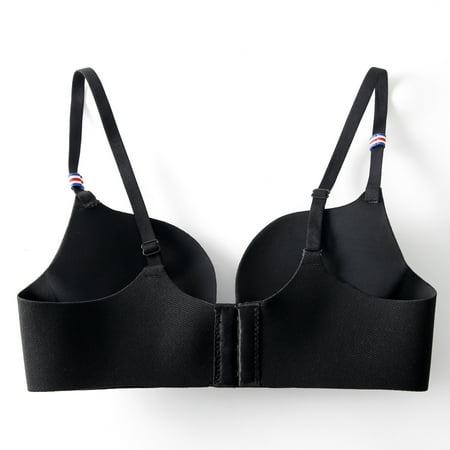 

Women 3/4 Cup Gathered BraThin Section One-piece Frameless Beauty Back Bra Solid Color Stretch Padded Bra