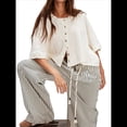thumbnail image 2 of Suéter Corto con Botones Y2K para Mujer, Cárdigan de Color Liso con Cuello Redondo y Mangas , Top de Punto, Ropa de Calle. M, 2 of 8