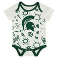 thumbnail image 4 of Newborn & Infant Outerstuff Michigan State Spartans Three-Pack All Day Play Bodysuit Set, 4 of 4
