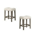 thumbnail image 4 of Xukmct 2 Pack Counter Height Stools with Wood Frame, Upholstered Seat Dining Stool for Dining Room, Living Room, Brown, 4 of 6
