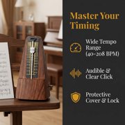 Mechanical Metronome with Wood Grain Finish – High Precision for Piano & Guitar