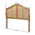 thumbnail image 3 of HomeStock Earthy Elegance 61.2"W x 50"H Classic Traditional Ash Walnut Wood and Synthetic Rattan Queen Size Arched Headboard with Woven Scalloped Detailing, 3 of 6