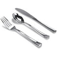 thumbnail image 3 of Nicole Fantini's LILLIAN Pre-Rolled Silver Polished 80 Pieces Extra Heavy Wight Full Size Cutlery & Linen-Like Napikin with Wrape Sets for Elegant & Stylish Parties: 20 Guest Serving, 3 of 5