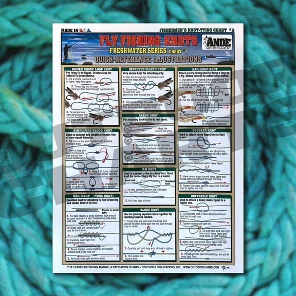 Fishermen's Fly Fishing Knot Tying Chart #5 (Freshwater)