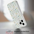 thumbnail image 3 of For Apple iPhone 16 Pro (6.3") Floral Pattern Design Cute Clear Hybrid Compatible with Magsafe Double Layer Soft TPU Hard PC Cover ,Xpm Phone Case [ Green Floral ], 3 of 8