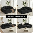 thumbnail image 3 of Weture Modular L-Shape Sectional Sofa, Corduroy, Stain Resistant, with Throw Pillow, Black, 3 of 8