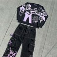 thumbnail image 2 of Harajuku moda hombres y mujeres pareja otoño e invierno suéter Y2K retro 90s gótico equipado cuello redondo tops ropa 2023 nuevo, 2 of 4