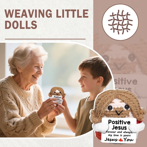 Cute Quirky Positive Jesus Plush Toy, With Unique Uplifting Slogan Plaque Featuring Jesus & You Heart Detail, Creative Gift Idea For Teens And Big Kids, Unique Room Decor Accent