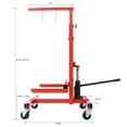 thumbnail image 2 of Hydraulic Door Remover and Installer Jack Hoist Lift Jack Stand Dolly, Heavy Duty Vehicle Door Installation Remover Swivel Castors Steel Construction for Workshop Garage, 2 of 14