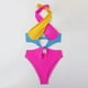 thumbnail image 1 of Trajes de baño de una pieza para mujer, conjuntos de bikini sin espalda con tirantes ajustables y diseño de bloques de color a la moda para mujer, traje de baño para mujer, 1 of 5