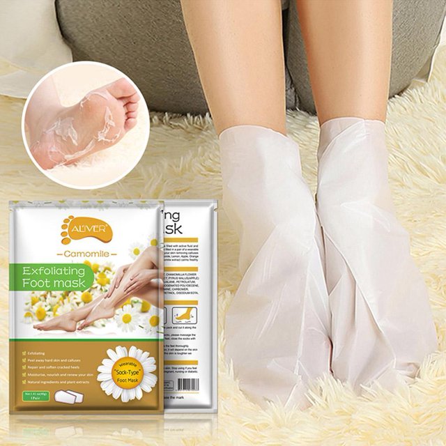 Mascarilla humectante para pies/bolsa crema para eliminar la piel muerta Kit de cuidado (manzanilla 2 uds.