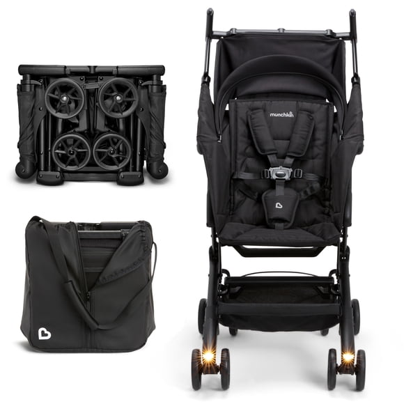 Stroller Munchkin Night Owl, ligero, de viaje con luces de rueda