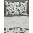 thumbnail image 3 of Botanical Comforter & Sham Bedding Set, Tropic Plants Monstera Leaf Lavender Branch Carnation Wild Herbs, 3 pcs Duvet Set Microfiber Filling Quilt, 5 Sizes, Hunter Green and Dried Rose, by Ambesonne, 3 of 4