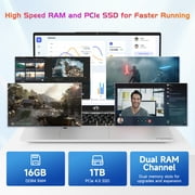 17.3Laptop-Computer 16GB RAM 1TB SSD 2025 Newest Student-Laptop Intel Pentium 6 Cores i3-1215U(Up to 4.40 GHz)) Business-Laptop with Backlit Keyboard Fingerprint ,Silver