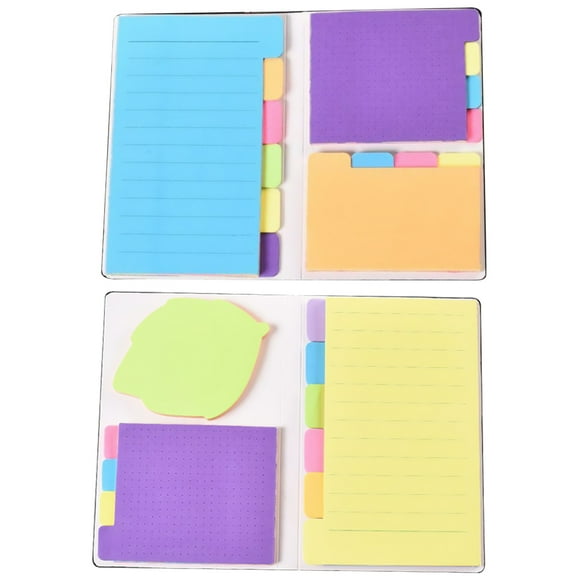 Bloc de notas con combinación de papel, 2 uds., Bloc de notas, pestañas de índice, cuaderno de banderas para estudiantes
