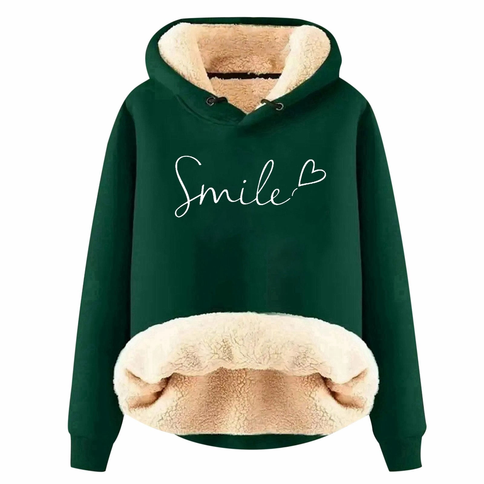 Women's Oversized Hoodie Thickened Letter Pattern Sweatshirt Warm