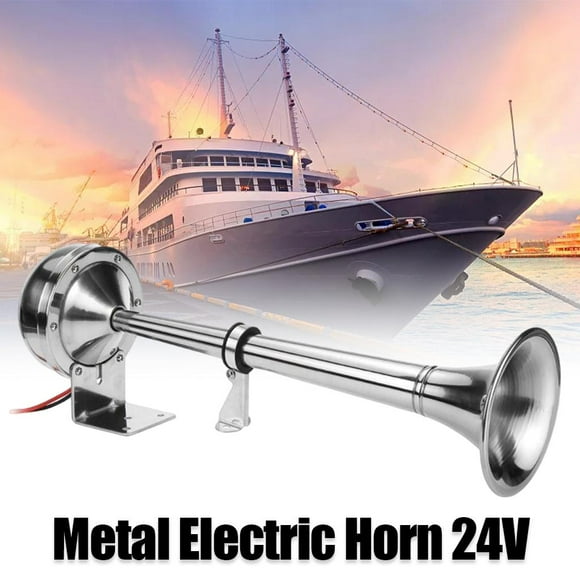 Kit de bocina de tren para camión, bocina sola trompeta de barco eléctrico súper ruidoso de 150 dB los vehículos de 24 V Cola Bocina de aire de una sola trompeta