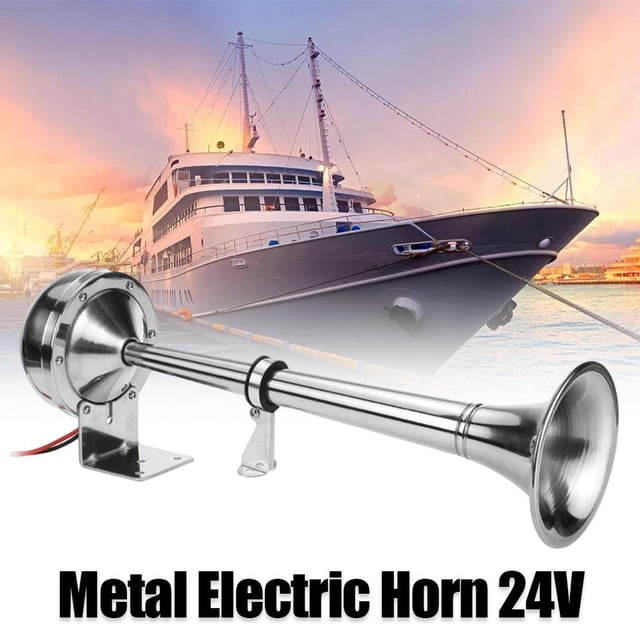 Kit de bocina de tren para camión, bocina sola trompeta de barco eléctrico súper ruidoso de 150 dB los vehículos de 24 V Cola Bocina de aire de una sola trompeta