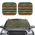 thumbnail image 2 of Windshield Sun Shade, Colorful Stripes Pattern Foldable Car Sun Shade Windshield For Front, 2 Pieces, 2 of 4