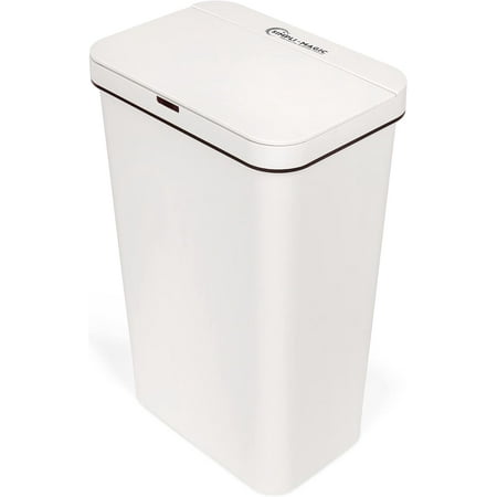 Simpli-Magic Automatic Garbage Can with Touchless Trash Can Lid  Rectangular White 50L