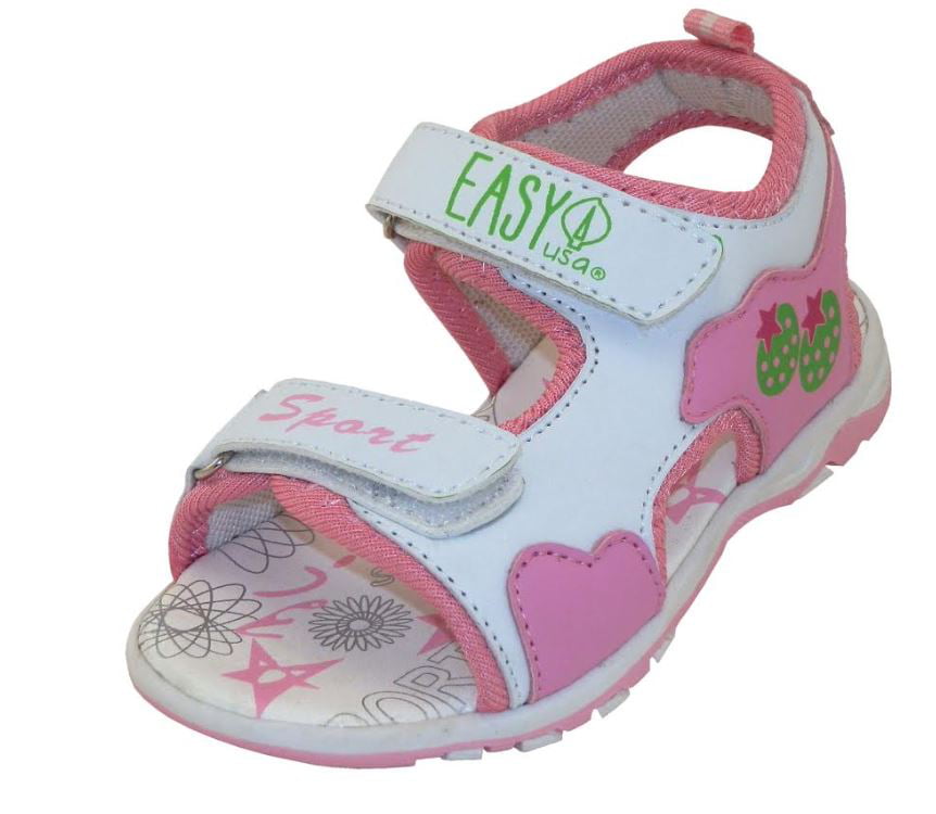 Coral Fashion Summer Buckle Preschool Kids Girls Sandals Youth Shoes Size 12 