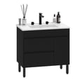 thumbnail image 3 of Uforic 37" Bathroom Vanity with Top Sink, Modern Free Standing Bathroom Storage Cabinet with Soft Close Door, Black, 3 of 9