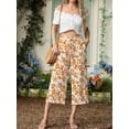 thumbnail image 5 of Cueply Womens Capri Pants Casual Loose Cropped Pants Summer Wide Leg Palazzo Capris with Drawstring Pockets, 5 of 7