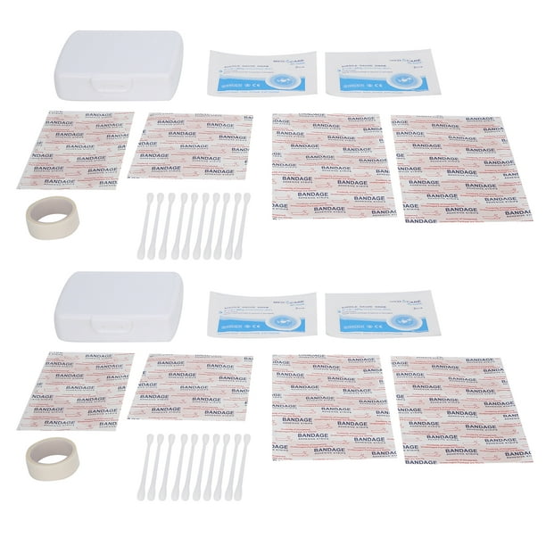 Gupbes Tablet Storage For Medicines Organizer 2 Set Outdoor Home Emergency  Aid Kit Adhesive Bandage Gauze Tape Wound Treatment Tool 