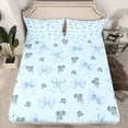 thumbnail image 2 of Feelyou Princess Cartoon Bow Full Size Sheets, Romantic Blue Rose Bed Sheets, 4-Piece, 2 of 7
