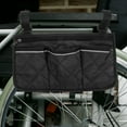 thumbnail image 4 of Miangastore 2 Pcs Sac Latéral pour Fauteuil Roulant avec Bandes Réfléchissantes : Pochette de Rangement Multi-Poches pour Accoudoirs de Fauteuils Roulants - Sac Latéral pour Déambulateur et Roulettoirs, 4 of 8