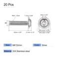 thumbnail image 2 of Unique Bargains M6 x 22mm 304 Stainless Steel Flanged Button Head Socket Cap Screws 20 Pack, 2 of 5