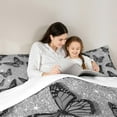 thumbnail image 6 of Feelyou Romantic Butterfly Animal Bedding Comforter Set, Fashion Bling Stars Twin Comforter Sets, Chic Sequin Print Grey Bedding Set, Breathable Home Decor, 2 Pieces, 6 of 9