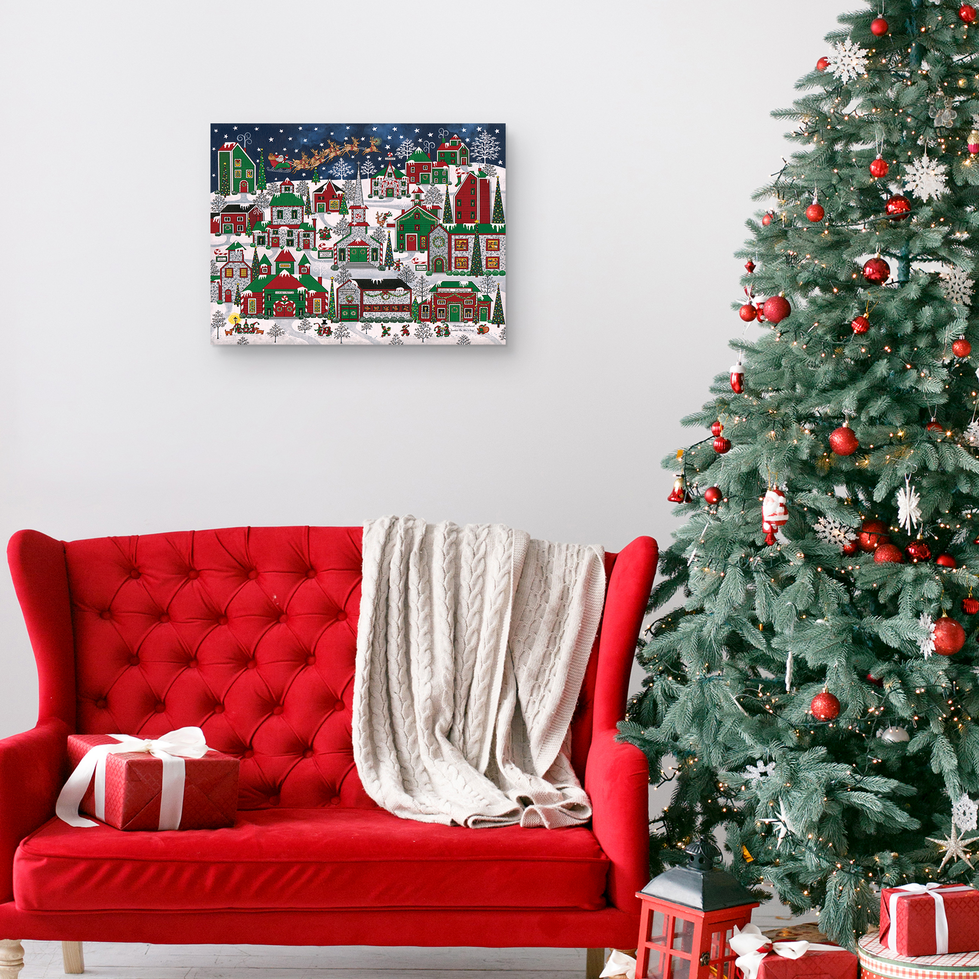 Santas on His Way by Medana Gabbard Canvas Art Print