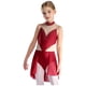 thumbnail image 4 of Niños Niñas patinaje artístico Ballet danza lírica disfraz de actuación diamantes de imitación brillantes malla transparente leotardo con falda Ropa de baile, 4 of 5