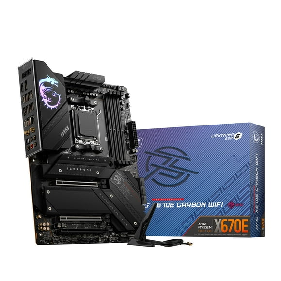 MSI MPG X670E Carbon WiFi Computer Gaming Motherboard (AMD AM5, DDR5, PCIe 5.0, SATA 6Gb/s, M.2, USB 3.2 Gen 2, Wi-Fi 6E, HDMI/DP, Supports Bluetooth 5.3, 2.5G